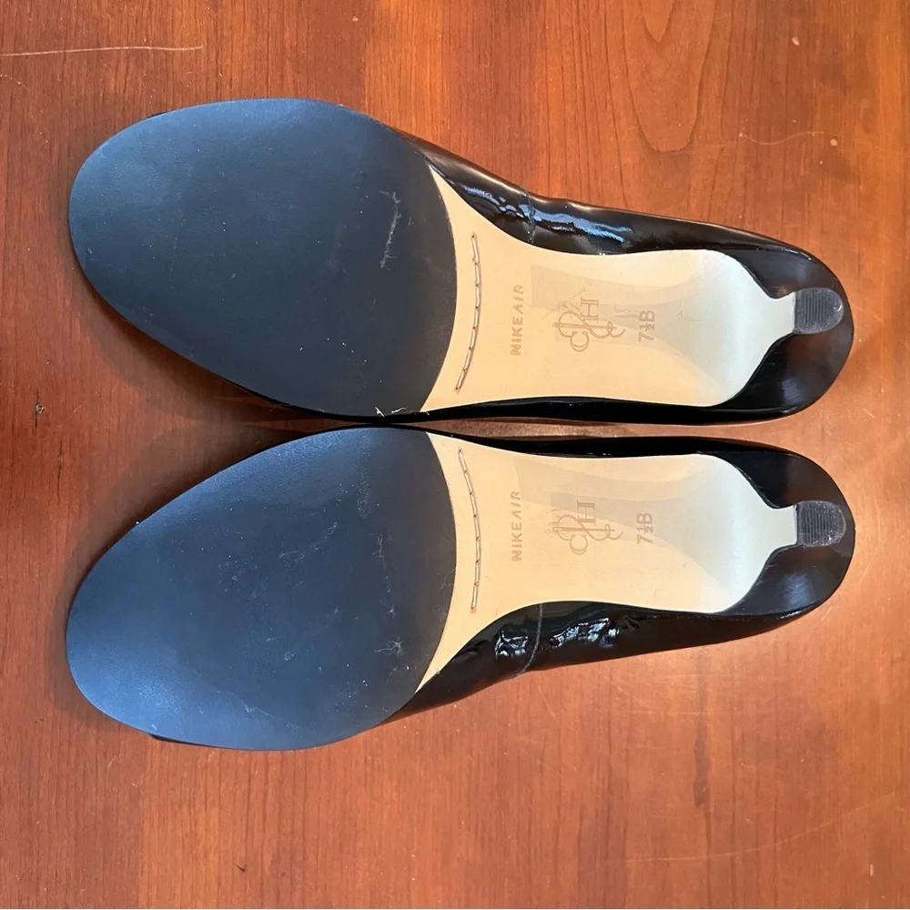 Cole Haan Heels Air Lainey Black Patent Peep Toe Pump Ladies dress shoes 7.5 B